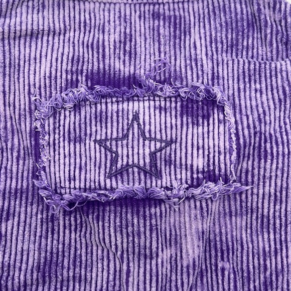 POL High-Low Relaxed Fit Corduroy Button Down Jacket Royal Purple - Picture 9 of 13